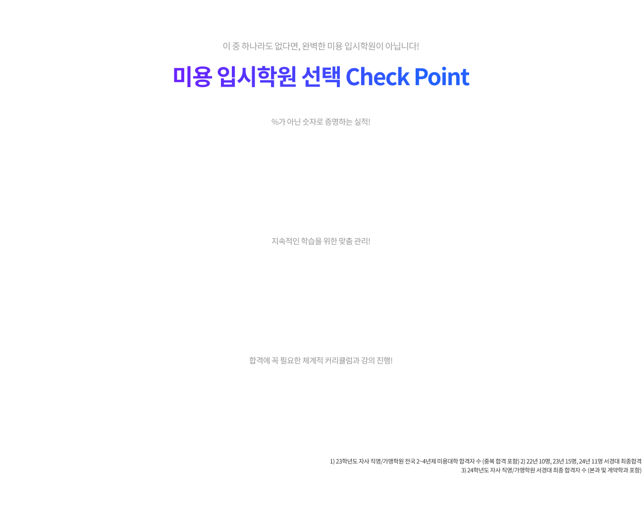 미용 입시학원 선택 Check Point