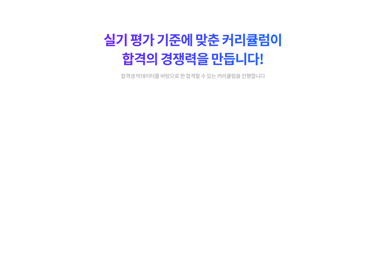 실기 평가 기준에 맞춘 커리큘럼이 합격의 경쟁력을 만듭니다!